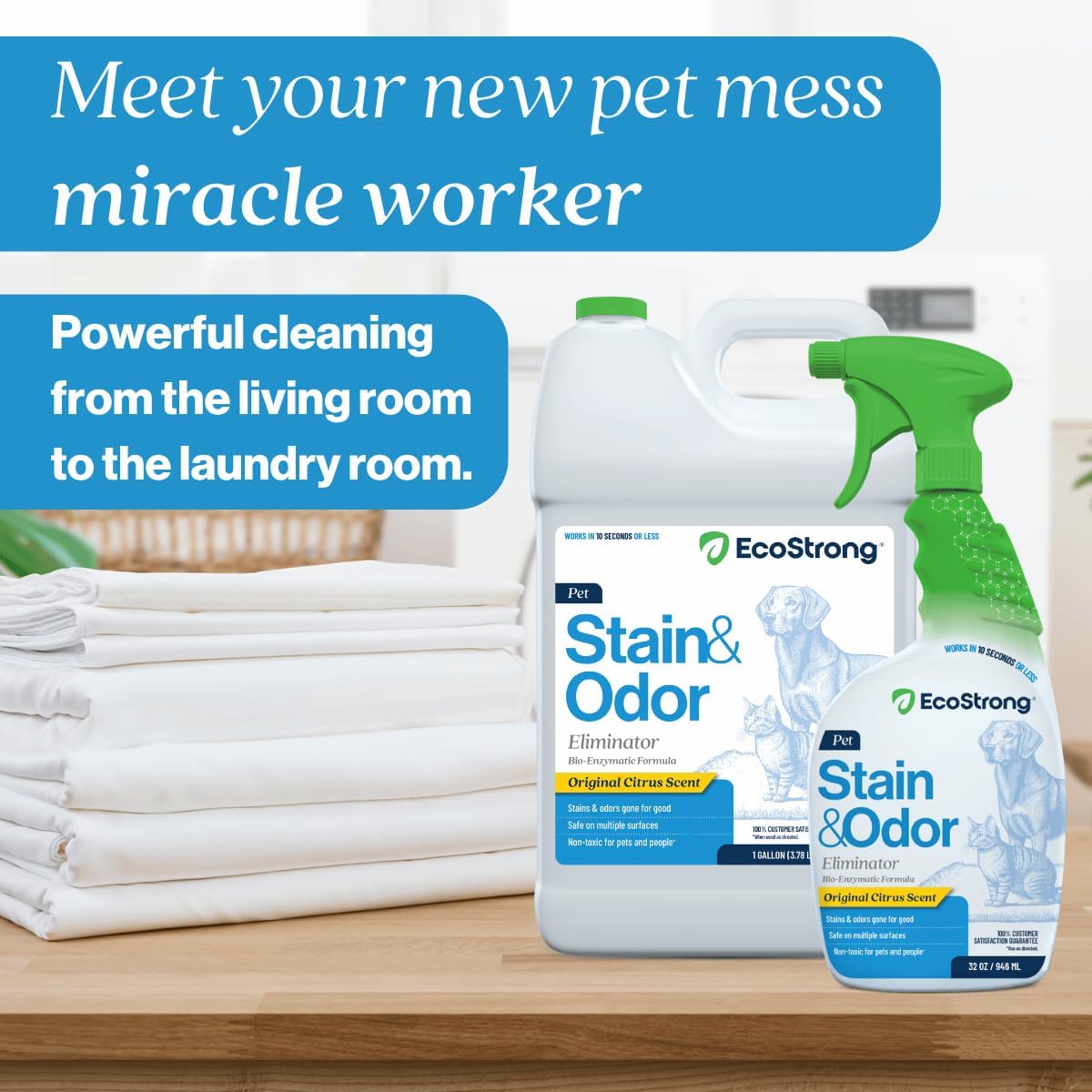 Pet Stain and Odor Remover - Cat Urine Enzyme Cleaner Destroyer, Urine Destroyer for Dogs, Pet Urine Enzyme Cleaner - 128 Oz