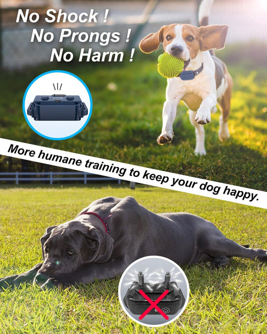 No Shock Dog Training Collar with Remote 3300FT, Dog Vibration Collar with Controller Beep and Vibrate Only, Safe Lock Waterproof Rechargeable Vibrating Collars for Dogs(15-120 lbs)-No Prongs