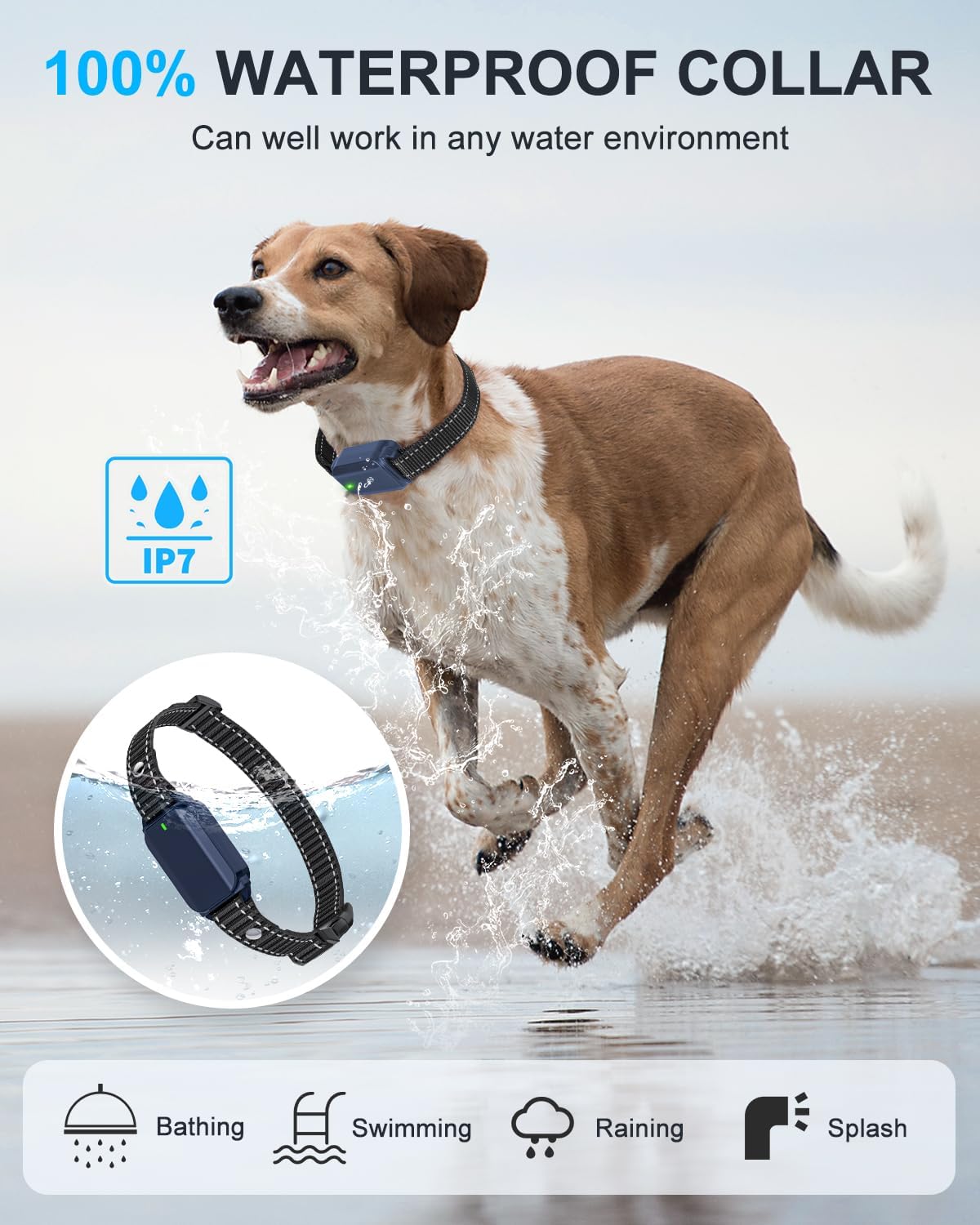 No Shock Dog Training Collar with Remote 3300FT, Dog Vibration Collar with Controller Beep and Vibrate Only, Safe Lock Waterproof Rechargeable Vibrating Collars for Dogs(15-120 lbs)-No Prongs