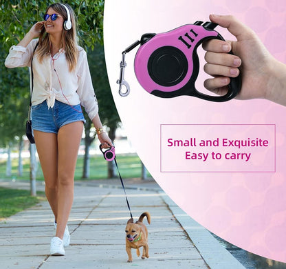 Retractable Dog Leash 10ft, Tangle-Free Expandable Leash for Small Dogs Up to 22lbs, Easy-Adjust Lock & Anti-Slip Handle for Safe Walks