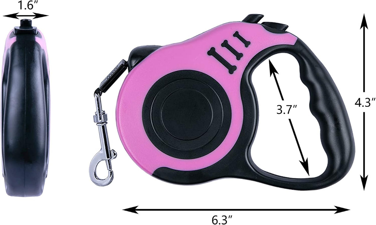 Retractable Dog Leash 10ft, Tangle-Free Expandable Leash for Small Dogs Up to 22lbs, Easy-Adjust Lock & Anti-Slip Handle for Safe Walks