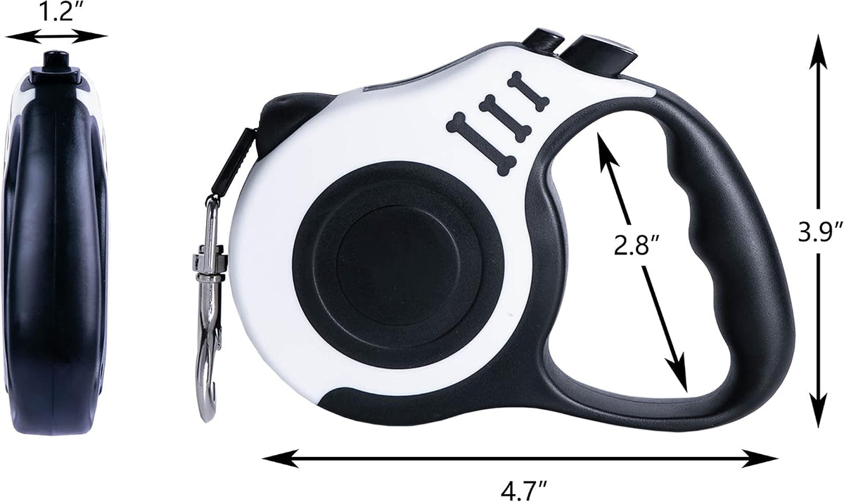 Retractable Dog Leash 10ft, Tangle-Free Expandable Leash for Small Dogs Up to 22lbs, Easy-Adjust Lock & Anti-Slip Handle for Safe Walks