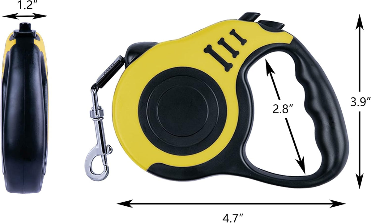 Retractable Dog Leash 10ft, Tangle-Free Expandable Leash for Small Dogs Up to 22lbs, Easy-Adjust Lock & Anti-Slip Handle for Safe Walks