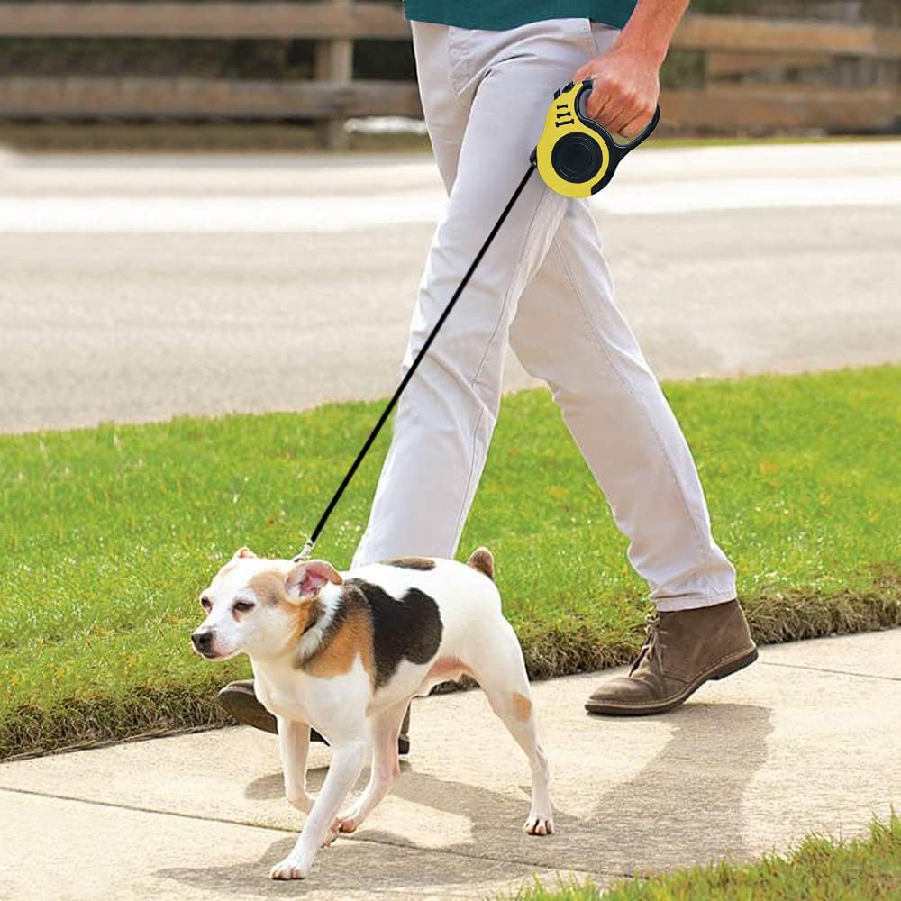 Retractable Dog Leash 10ft, Tangle-Free Expandable Leash for Small Dogs Up to 22lbs, Easy-Adjust Lock & Anti-Slip Handle for Safe Walks