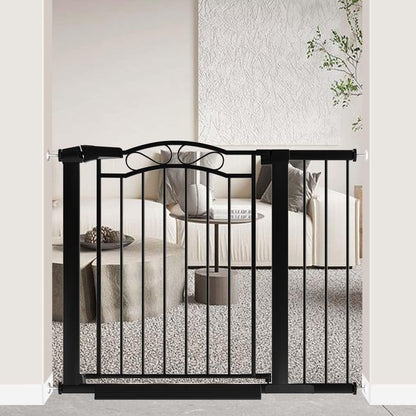 76.4"-81.8" Extra Wide Baby Gate for Stairs Doorways, Pressure Mount Pet Gate Auto Close Safety Child Gate, Long Large Dog Gate Indoor for House, 77 78 79 80 81 Inches Wide, Black