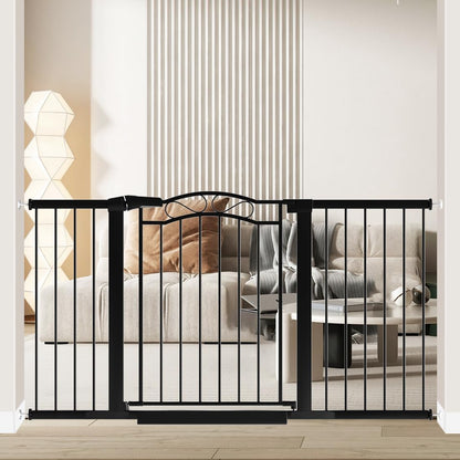 76.4"-81.8" Extra Wide Baby Gate for Stairs Doorways, Pressure Mount Pet Gate Auto Close Safety Child Gate, Long Large Dog Gate Indoor for House, 77 78 79 80 81 Inches Wide, Black