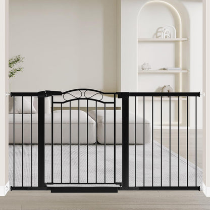 76.4"-81.8" Extra Wide Baby Gate for Stairs Doorways, Pressure Mount Pet Gate Auto Close Safety Child Gate, Long Large Dog Gate Indoor for House, 77 78 79 80 81 Inches Wide, Black