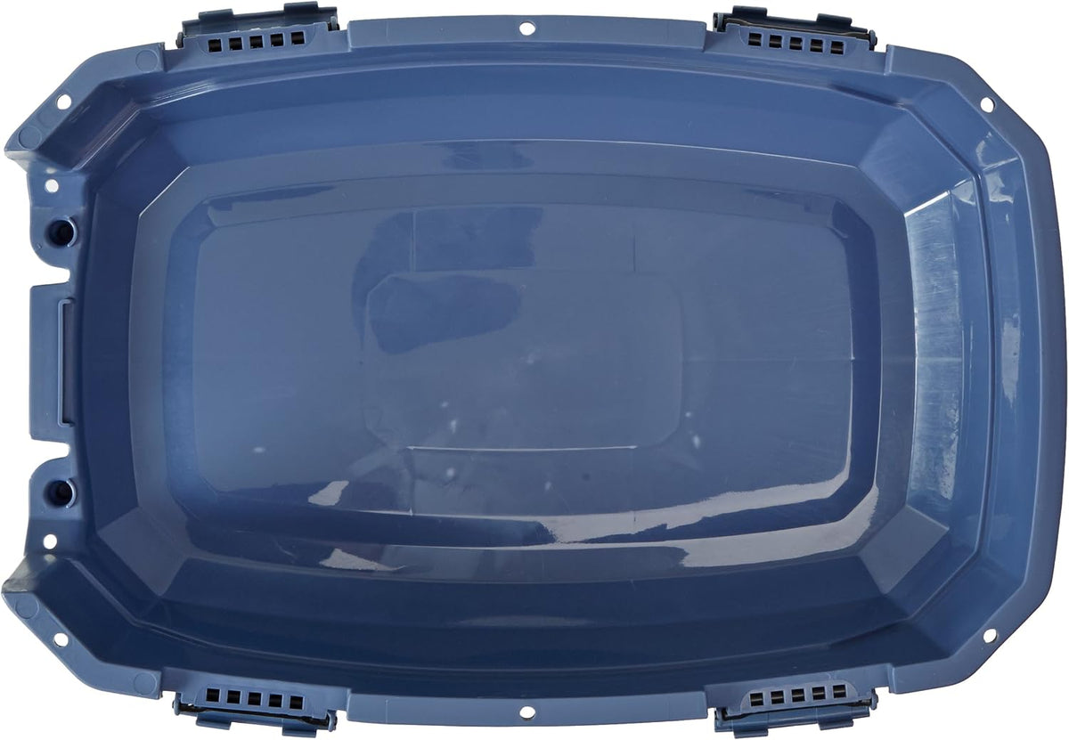 2-Door Top-Load Hard-Sided Pet Travel Carrier for Cats and Small Dogs, 19" L x 12.6" W x 10" H, Gray & Blue
