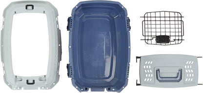 2-Door Top-Load Hard-Sided Pet Travel Carrier for Cats and Small Dogs, 19" L x 12.6" W x 10" H, Gray & Blue