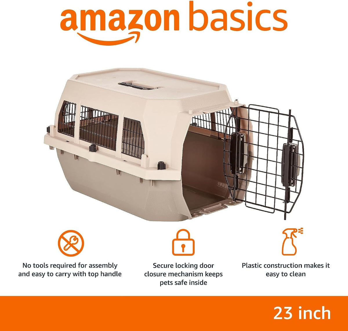 2-Door Top-Load Hard-Sided Pet Travel Carrier for Cats and Small Dogs, 19" L x 12.6" W x 10" H, Gray & Blue