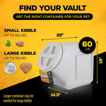 Vittles Vault Airtight Pet Food Storage Container + Scoop, Fits Up to 50lbs