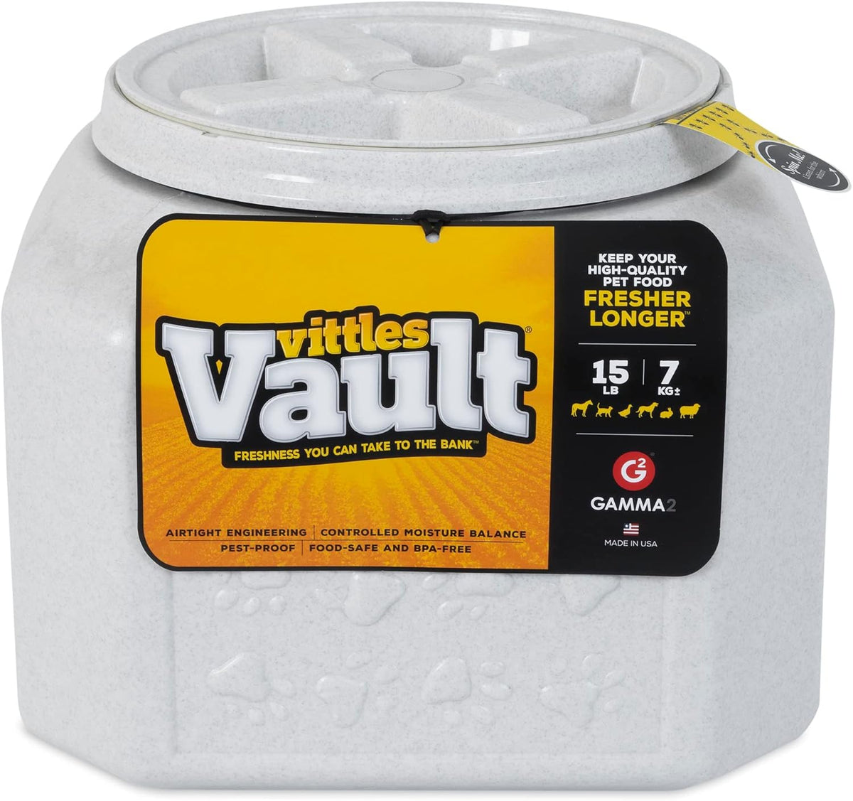 Vittles Vault Airtight Pet Food Storage Container + Scoop, Fits Up to 50lbs