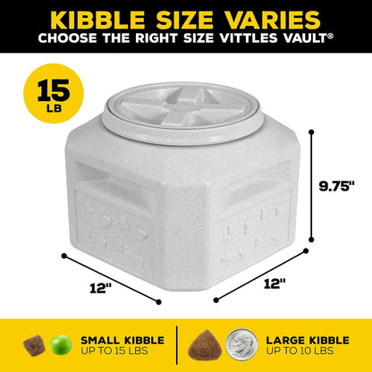 Vittles Vault Airtight Pet Food Storage Container + Scoop, Fits Up to 50lbs