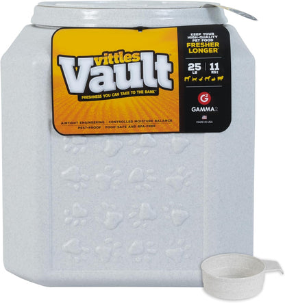 Vittles Vault Airtight Pet Food Storage Container + Scoop, Fits Up to 50lbs