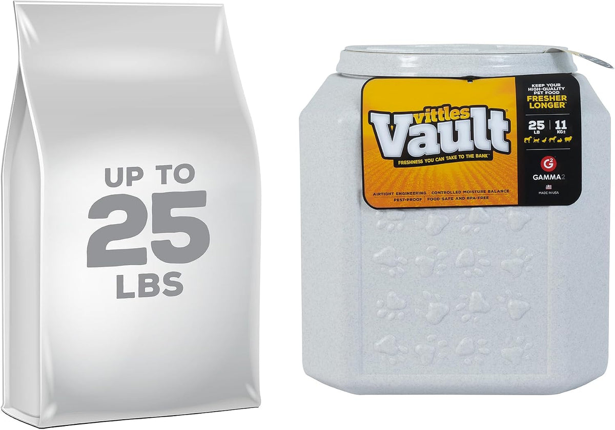 Vittles Vault Airtight Pet Food Storage Container + Scoop, Fits Up to 50lbs