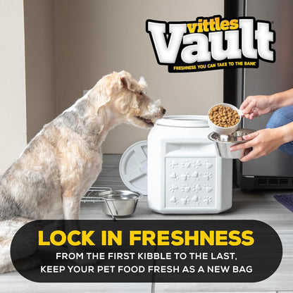 Vittles Vault Airtight Pet Food Storage Container + Scoop, Fits Up to 50lbs