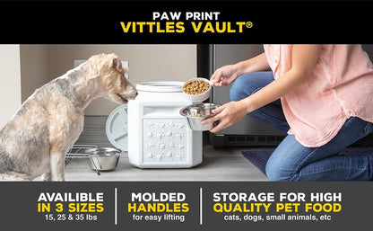 Vittles Vault Airtight Pet Food Storage Container + Scoop, Fits Up to 50lbs