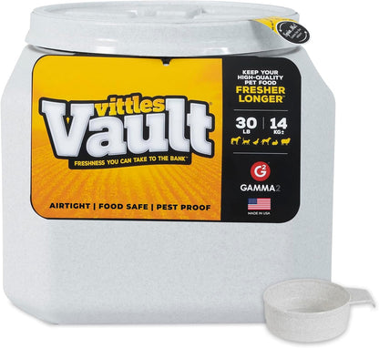 Vittles Vault Airtight Pet Food Storage Container + Scoop, Fits Up to 50lbs