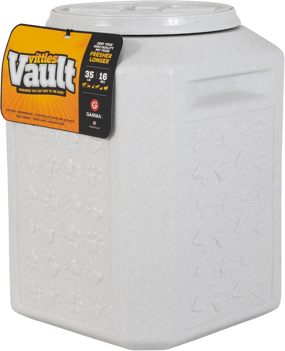 Vittles Vault Airtight Pet Food Storage Container + Scoop, Fits Up to 50lbs