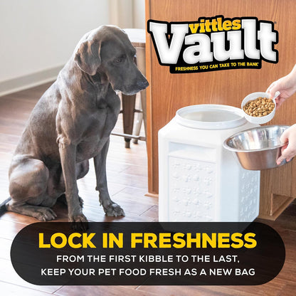 Vittles Vault Airtight Pet Food Storage Container + Scoop, Fits Up to 50lbs