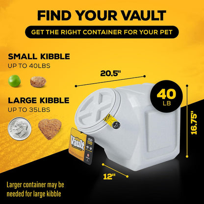Vittles Vault Airtight Pet Food Storage Container + Scoop, Fits Up to 50lbs