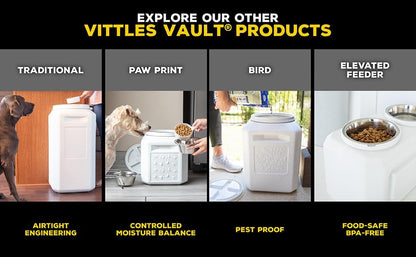 Vittles Vault Airtight Pet Food Storage Container + Scoop, Fits Up to 50lbs