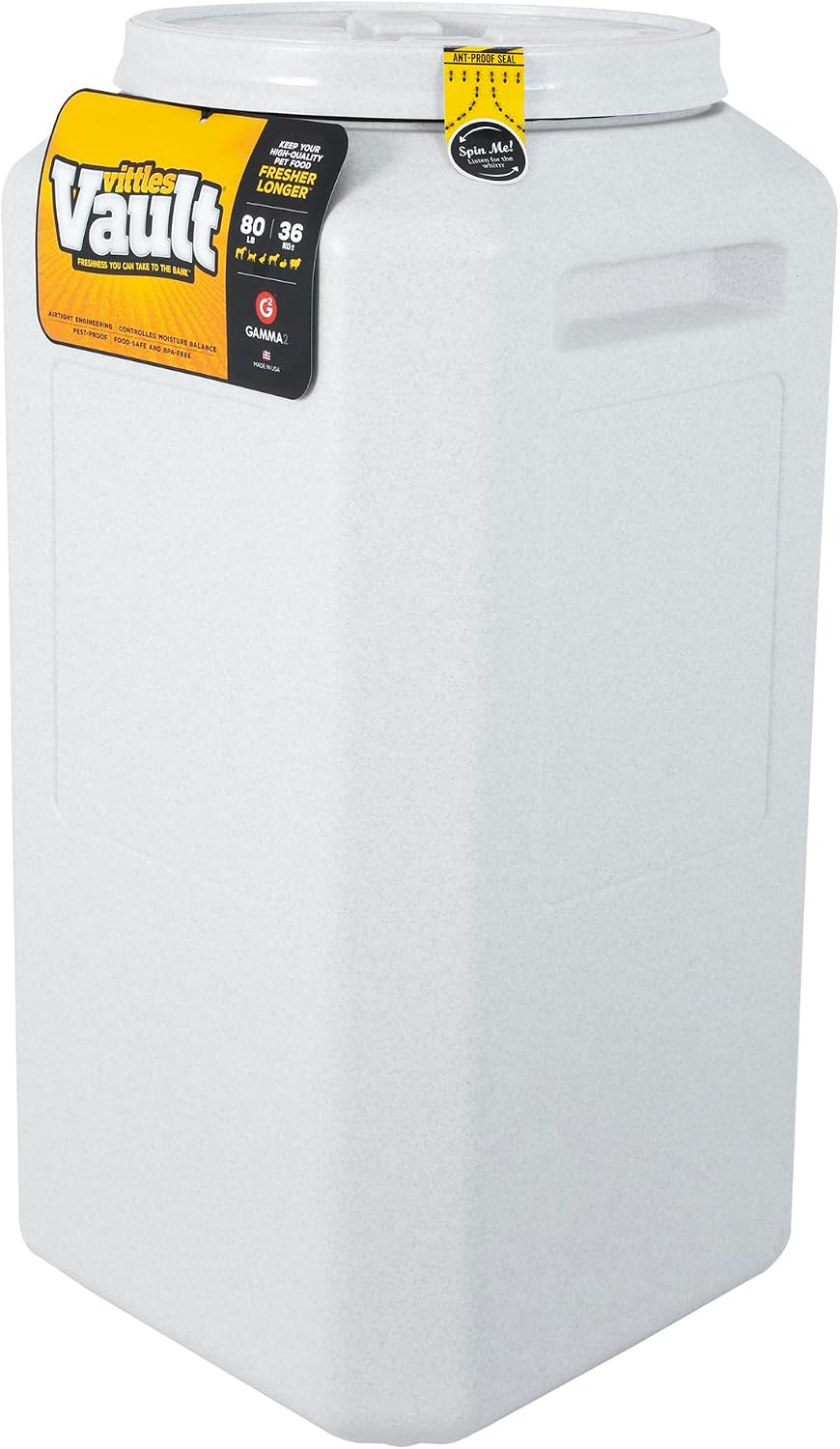 Vittles Vault Airtight Pet Food Storage Container + Scoop, Fits Up to 50lbs
