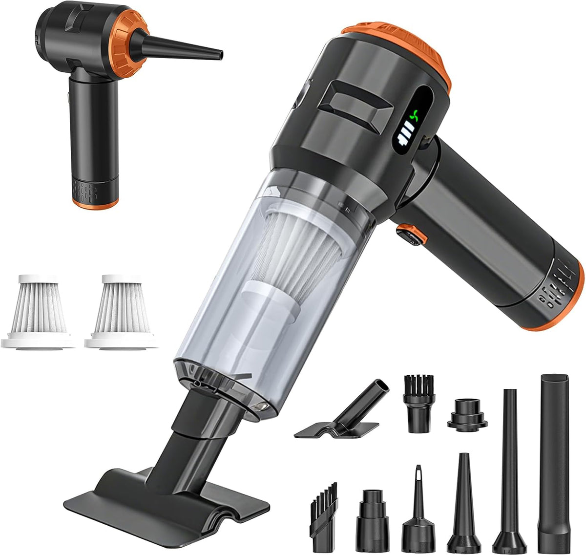 Handheld Vacuum Cleaner Cordless, 23000Pa Powerful Car Mini Vacuum Cleaner, Rechargeable Portable Lightweight dust Catcher for Home Car Carpet Stairs Pet Hair Deep Cleaning（Black-Gold）.