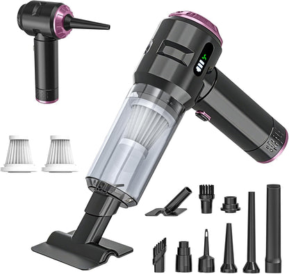 Handheld Vacuum Cleaner Cordless, 23000Pa Powerful Car Mini Vacuum Cleaner, Rechargeable Portable Lightweight dust Catcher for Home Car Carpet Stairs Pet Hair Deep Cleaning（Black-Gold）.