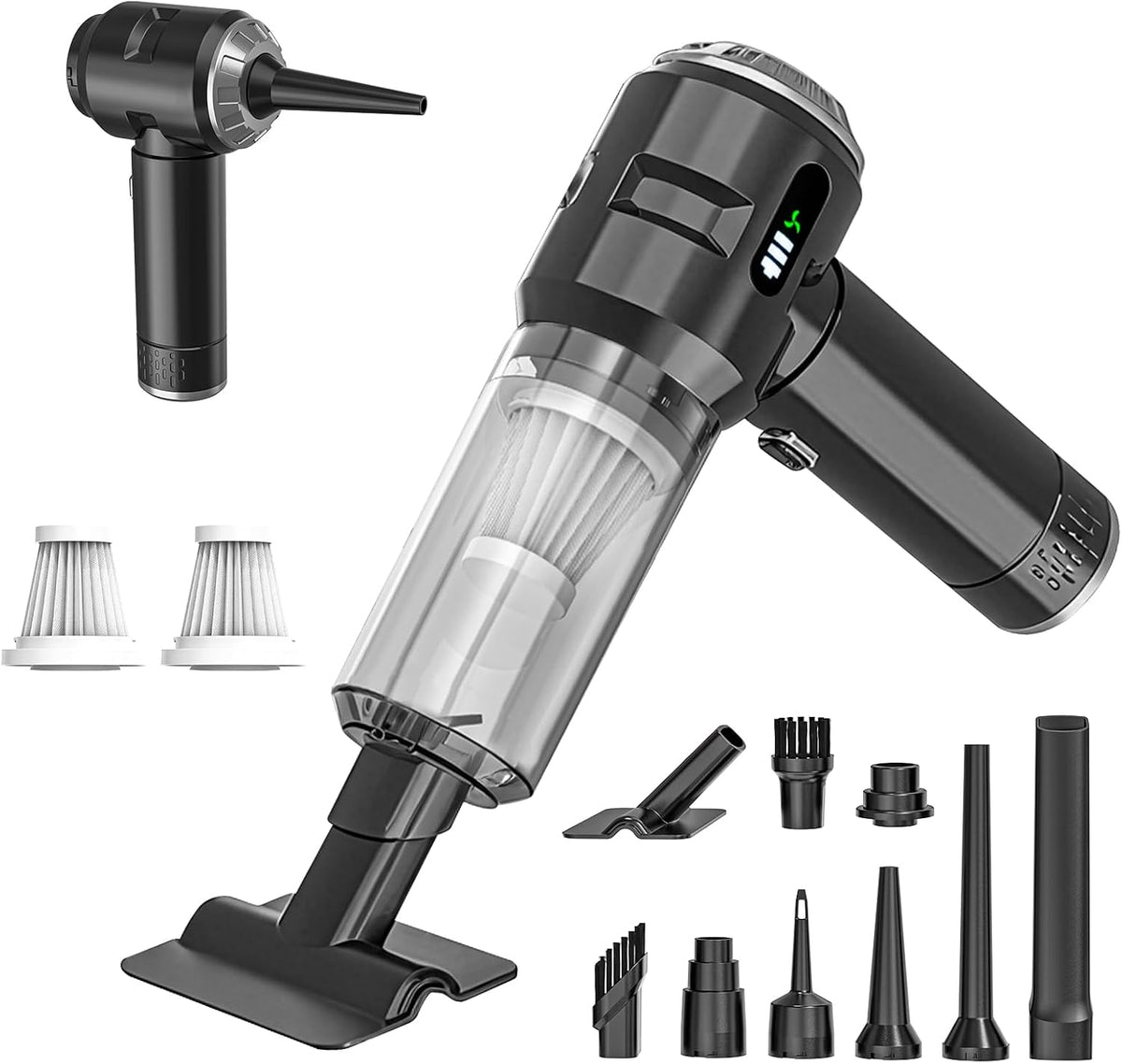 Handheld Vacuum Cleaner Cordless, 23000Pa Powerful Car Mini Vacuum Cleaner, Rechargeable Portable Lightweight dust Catcher for Home Car Carpet Stairs Pet Hair Deep Cleaning（Black-Gold）.