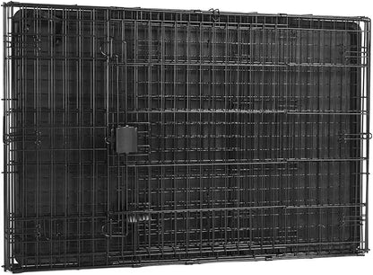 Portable, Foldable Metal Wire Dog Crate with Removable Tray, Single Door, Divider Panel, Collapsible for Travel, 22 x 13 x 16 in, Black