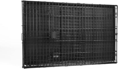 Portable, Foldable Metal Wire Dog Crate with Removable Tray, Single Door, Divider Panel, Collapsible for Travel, 22 x 13 x 16 in, Black