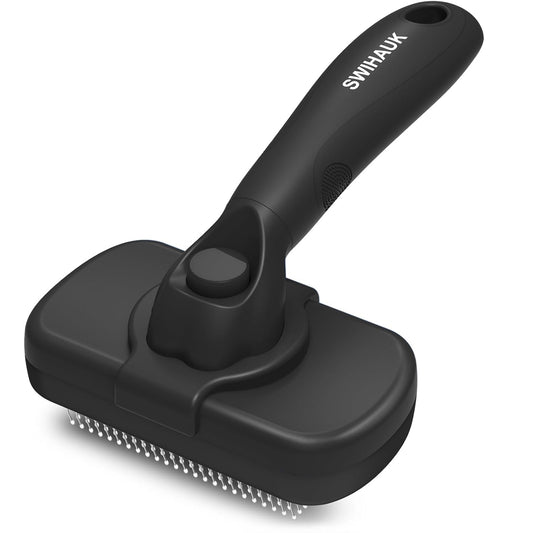 Self Cleaning Slicker Brush - Skin Friendly Deshedding Grooming Tool for Dogs & Cats, Suitable for Shedding & Haired Pets, with Pet Supplies Accessories, Blue