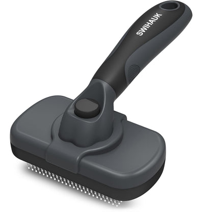 Self Cleaning Slicker Brush - Skin Friendly Deshedding Grooming Tool for Dogs & Cats, Suitable for Shedding & Haired Pets, with Pet Supplies Accessories, Blue