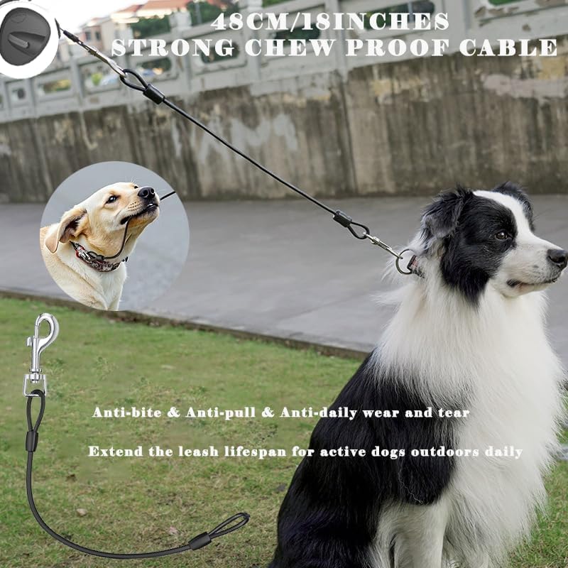 4-in-1 Retractable Dog Leash with LED Light & Dispenser & Poop Bags