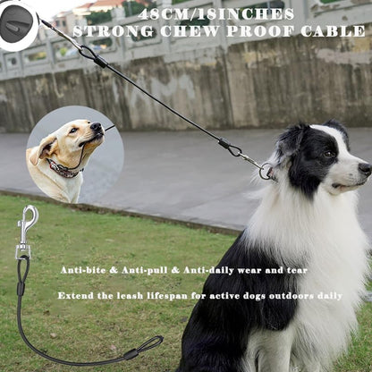 4-in-1 Retractable Dog Leash with LED Light & Dispenser & Poop Bags