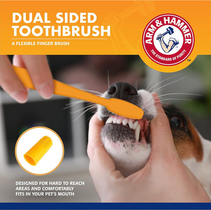 Dog Dental Care Fresh Breath Kit, Mint Flavor, 3-Pieces | Includes baking soda toothpaste and toothbrush, for plaque removal, daily dental care routine, dogs, mint
