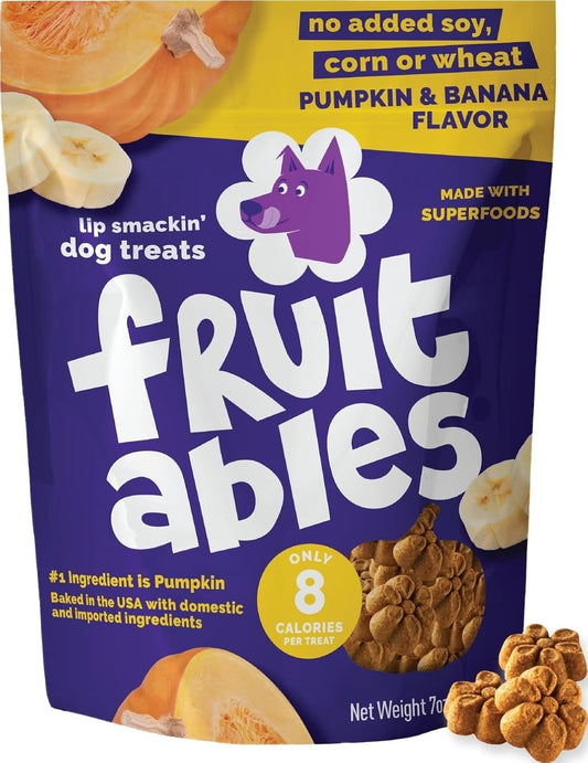 Baked Dog Treats, Low Calorie Treats, Pumpkin & Banana, 7oz
