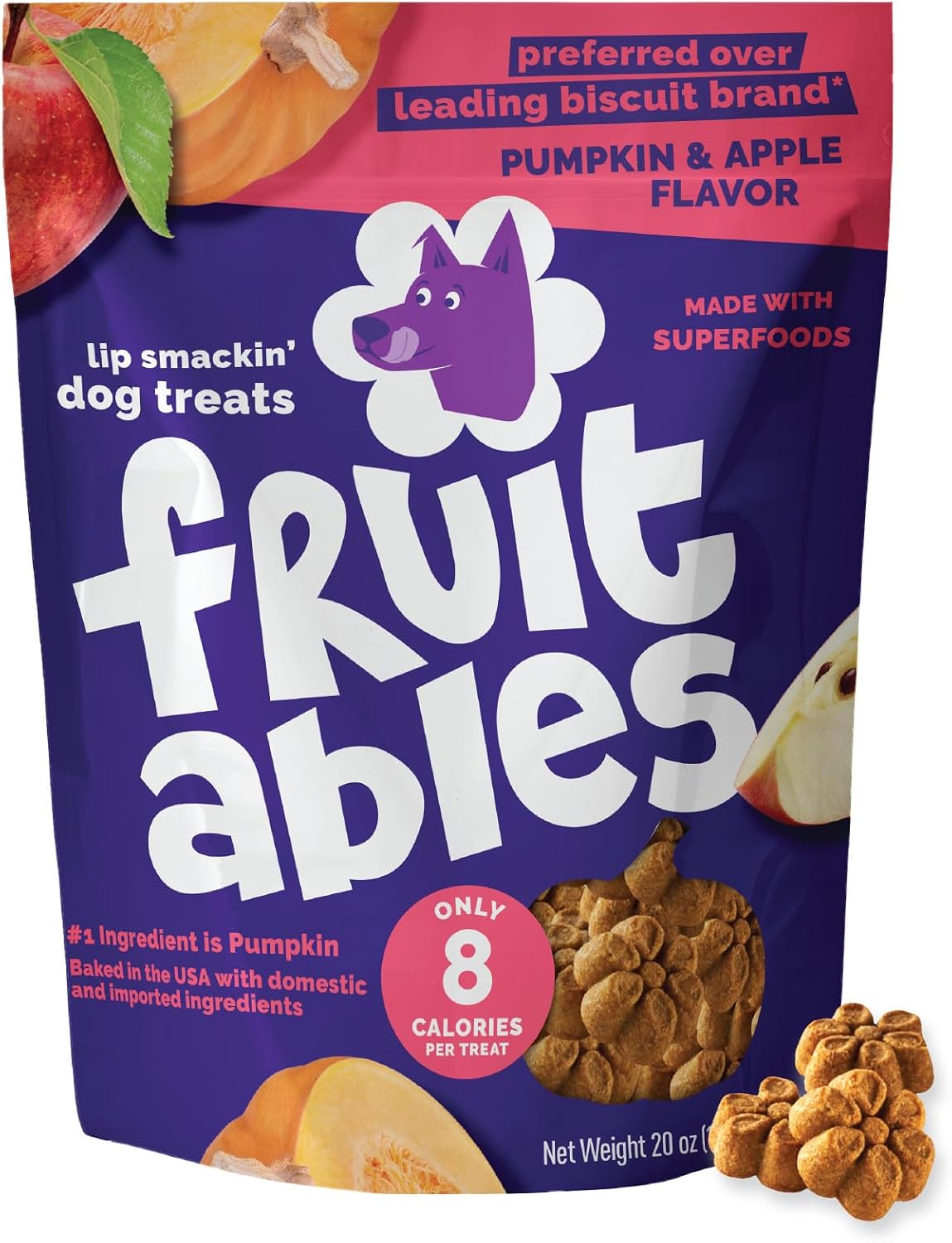 Baked Dog Treats, Low Calorie Treats, Pumpkin & Banana, 7oz