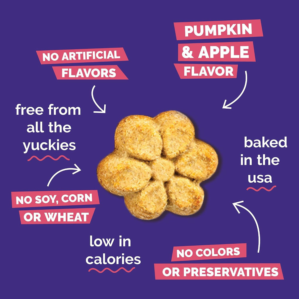 Baked Dog Treats, Low Calorie Treats, Pumpkin & Banana, 7oz