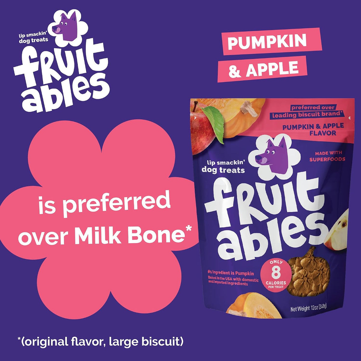 Baked Dog Treats, Low Calorie Treats, Pumpkin & Banana, 7oz