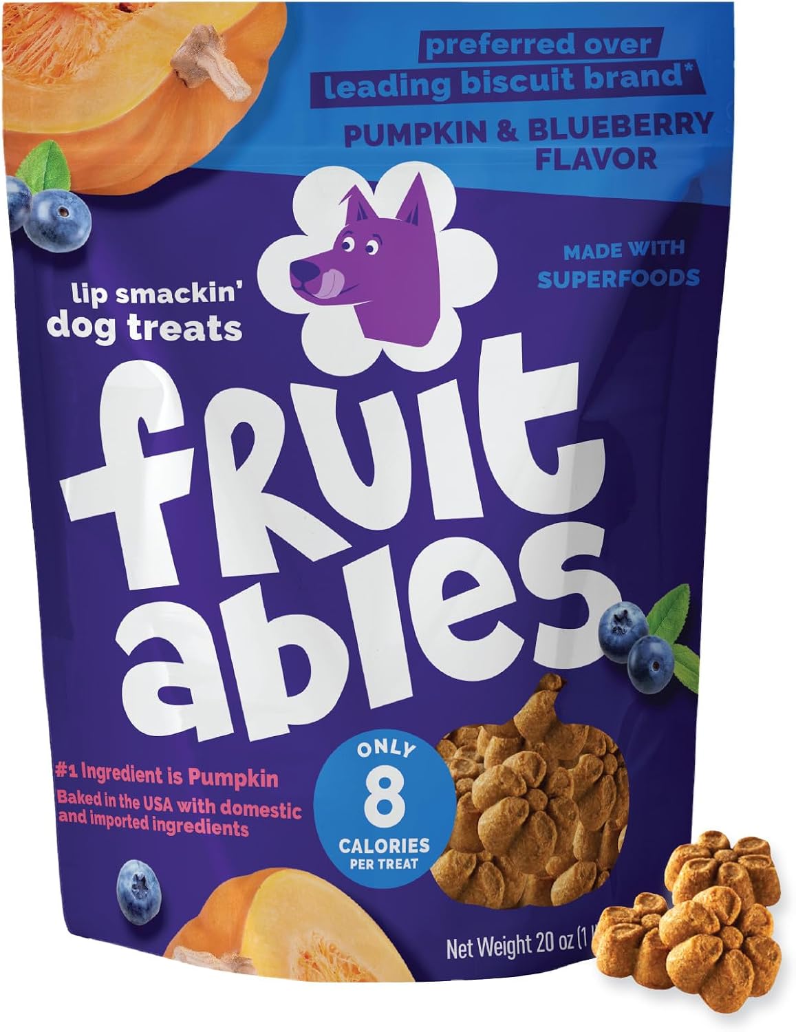 Baked Dog Treats, Low Calorie Treats, Pumpkin & Banana, 7oz