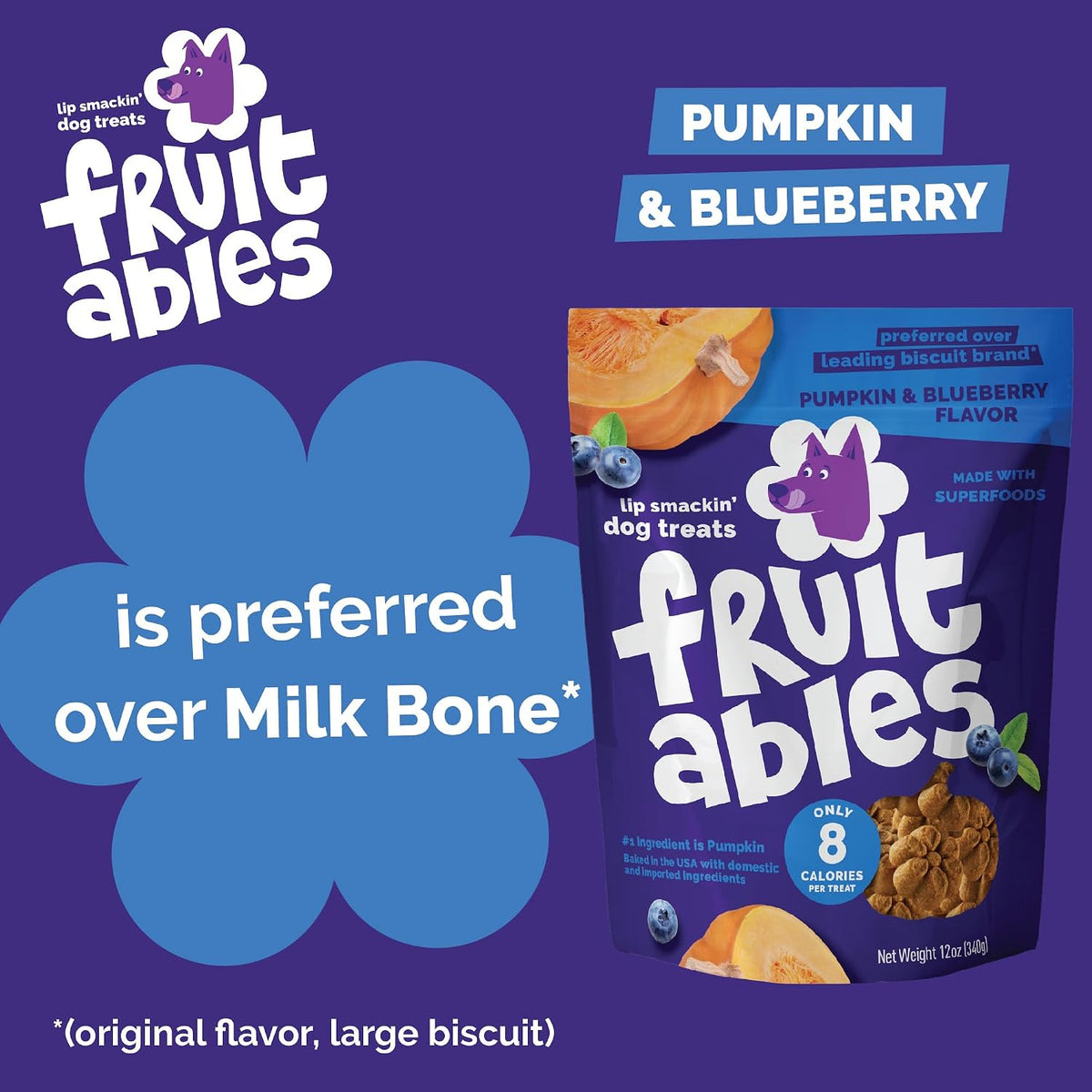 Baked Dog Treats, Low Calorie Treats, Pumpkin & Banana, 7oz