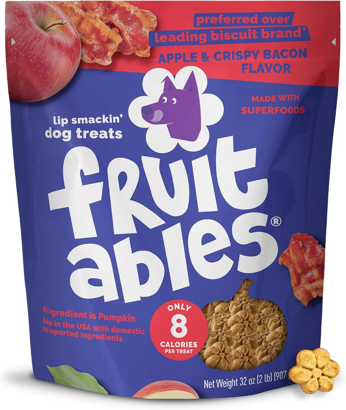 Baked Dog Treats, Low Calorie Treats, Pumpkin & Banana, 7oz