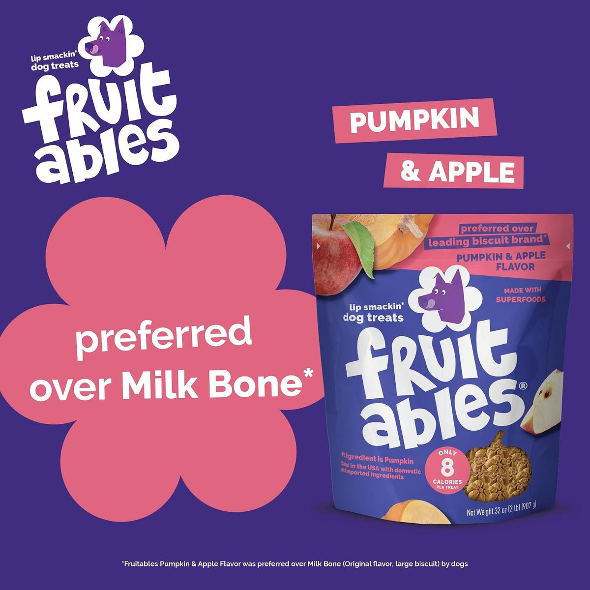 Baked Dog Treats, Low Calorie Treats, Pumpkin & Banana, 7oz
