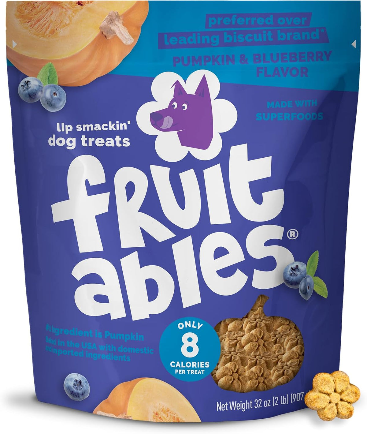 Baked Dog Treats, Low Calorie Treats, Pumpkin & Banana, 7oz
