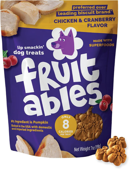 Baked Dog Treats, Low Calorie Treats, Pumpkin & Banana, 7oz