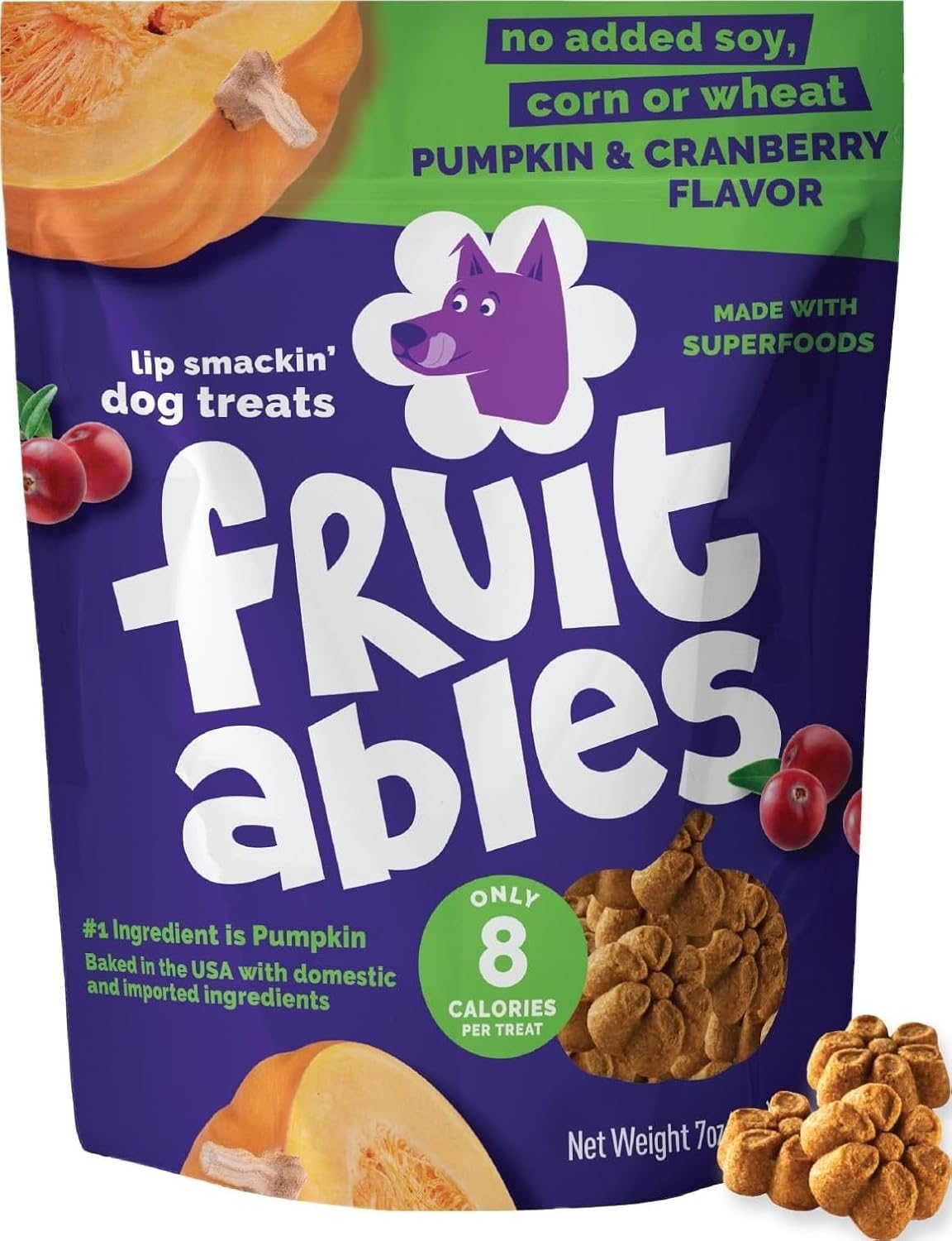 Baked Dog Treats, Low Calorie Treats, Pumpkin & Banana, 7oz
