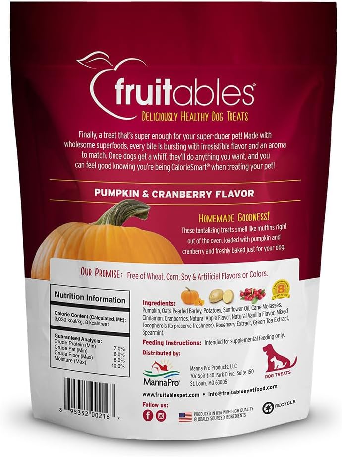 Baked Dog Treats, Low Calorie Treats, Pumpkin & Banana, 7oz