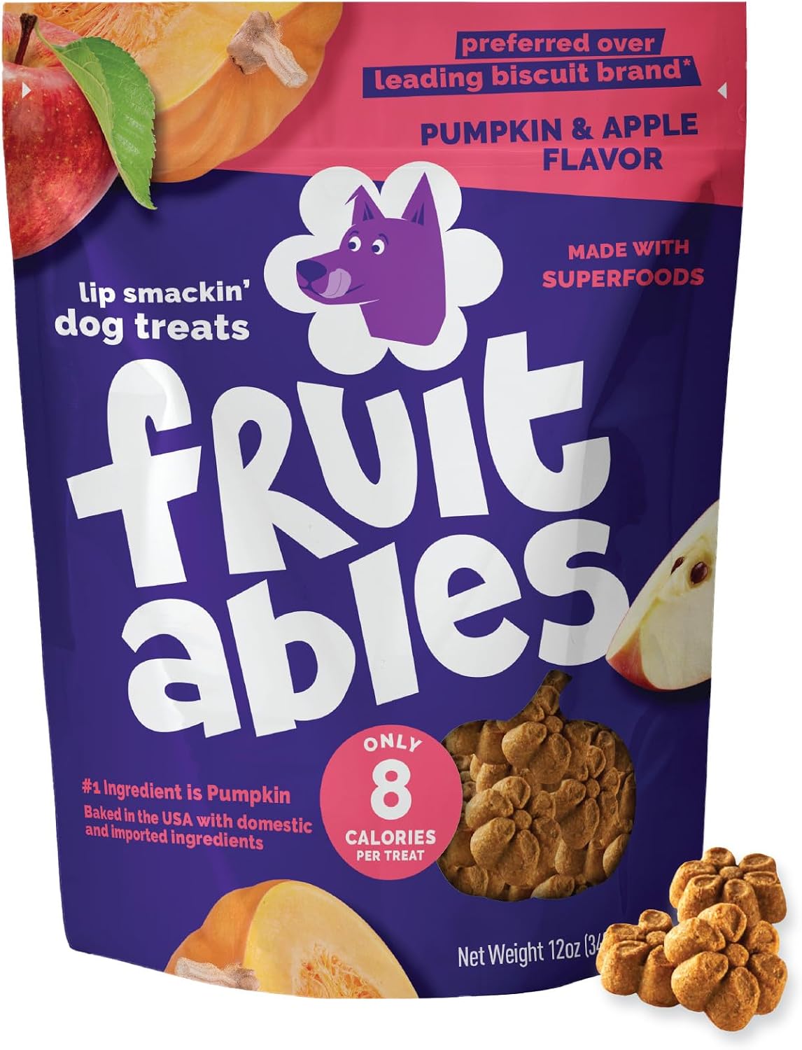 Baked Dog Treats, Low Calorie Treats, Pumpkin & Banana, 7oz